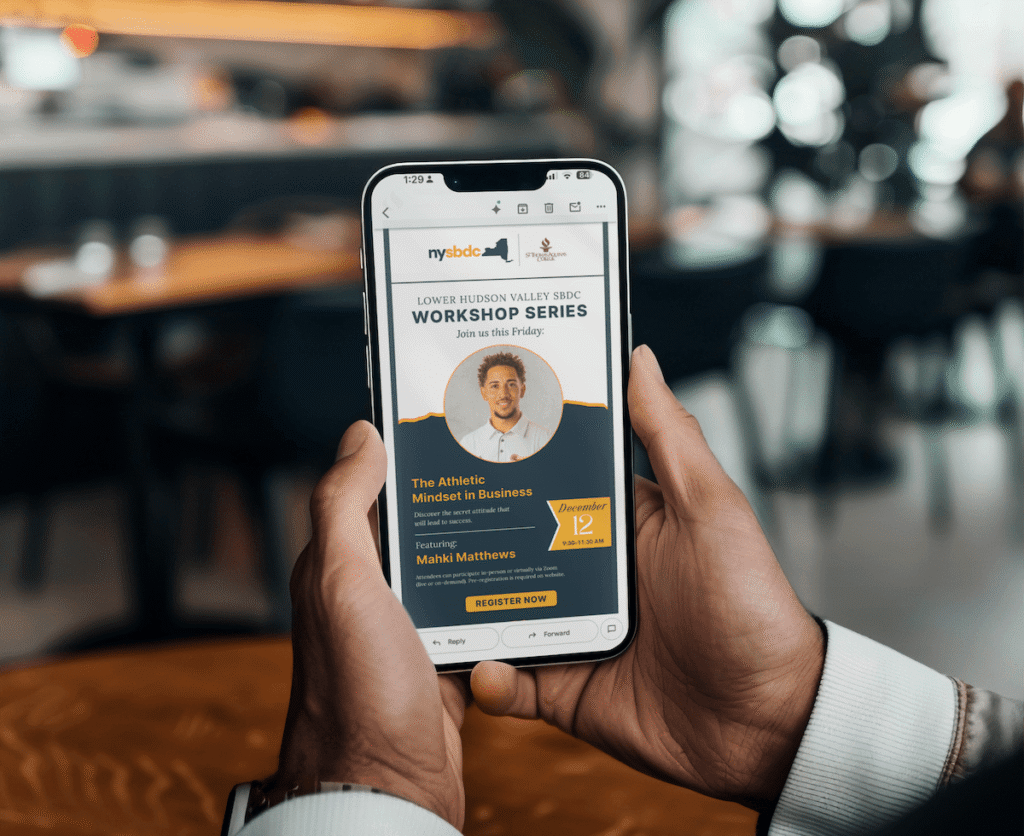 Email marketing for B2B client displayed on mobile phone