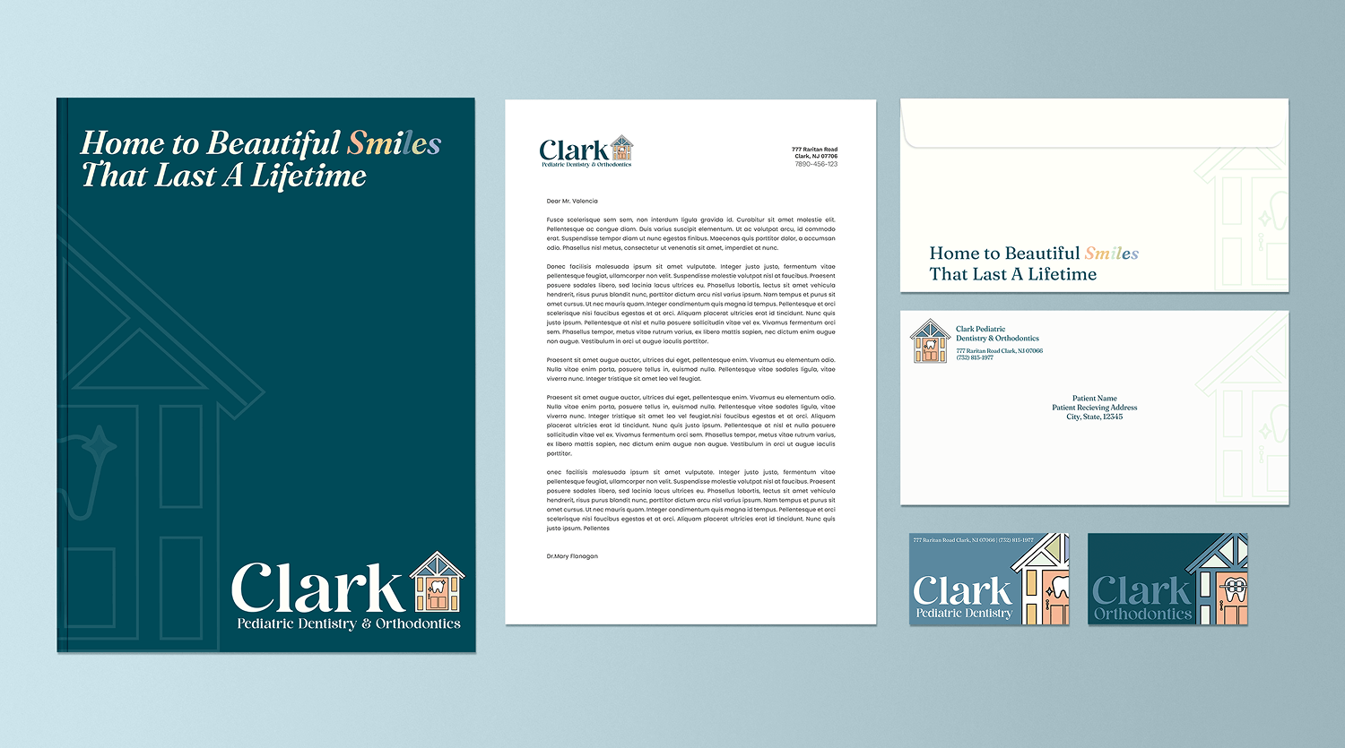 Branded stationary for an orthodontic office