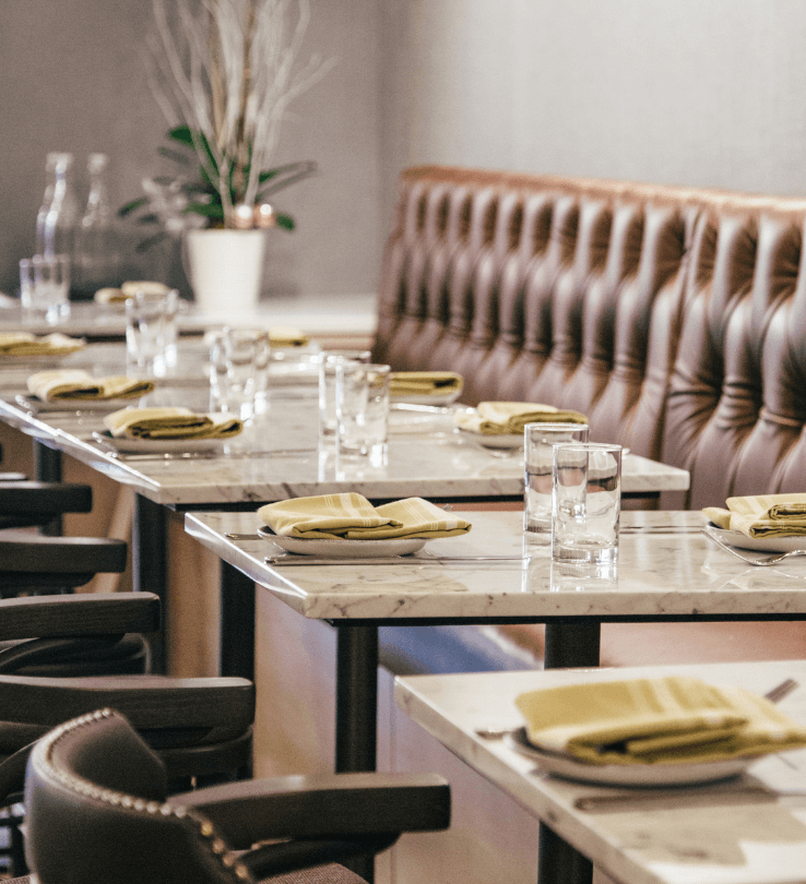Luxury seating at a high end restaurant